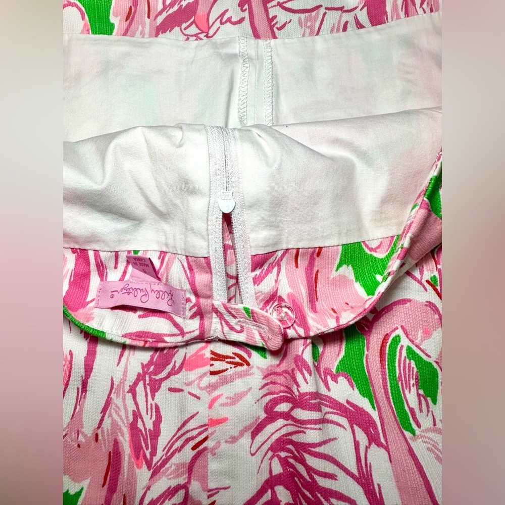 Lilly Pulitzer Pink and Green Flamingo Mini Skirt - Picture 6 of 9